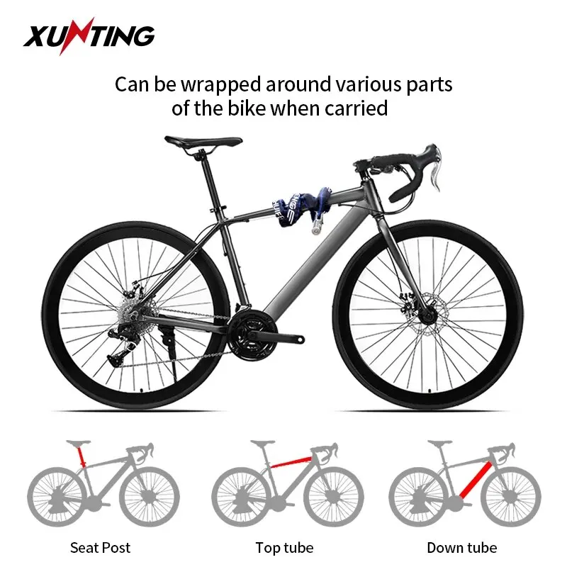 Bicycle Chain Lock Xunting Lighter Weight Stronger Security Anti-Theft For Road Mountain Bikes