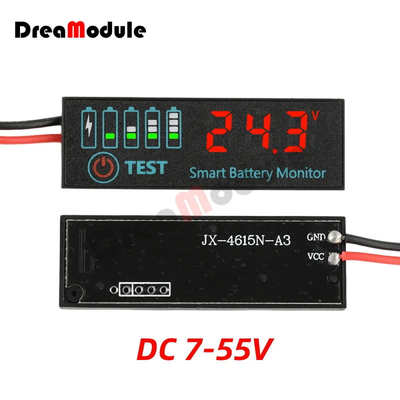 DC 7-55V Battery Power Tester LCD Display Voltage And Power indicator Acid/lithium Battery Universal Display Board