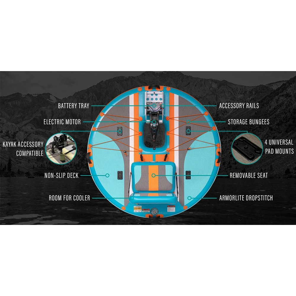 Single Seat Drop Stitch Inflatable Fishing Platform Inflatable Round Boat for Water Entertainment