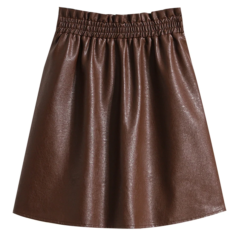 

4XL 5XL Leather Skirt Women 2024 Fashion New High Elastic Waist Skirt Spring Autumn Slim Mini Skirt Leather Shorts Boots Plus