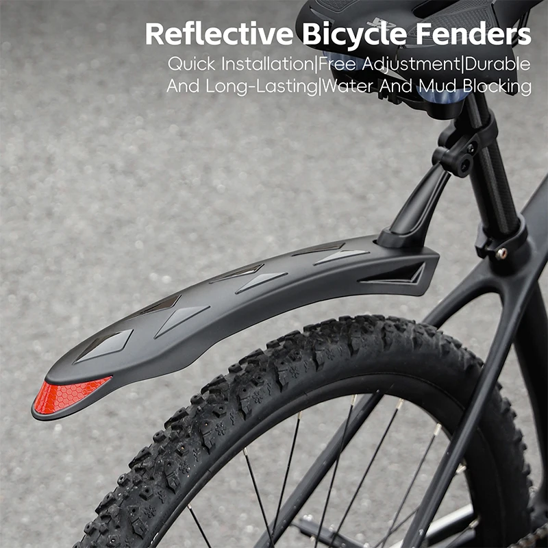 WEST BIKING Reflective Bike Mudguard Road Bicycle Rear Front Fender 26/27.5 inch Cycling Fender MTB Bike Accessories