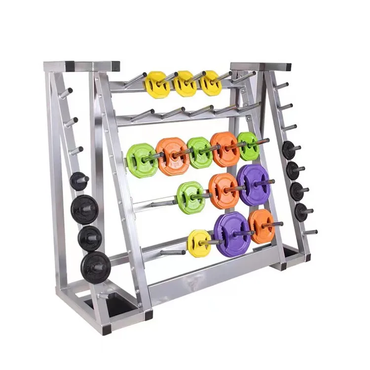 Factory Wholesale Fitness Gym Equipment 30 Sets Multifunctional rack for Barbell bump plate Rack 4