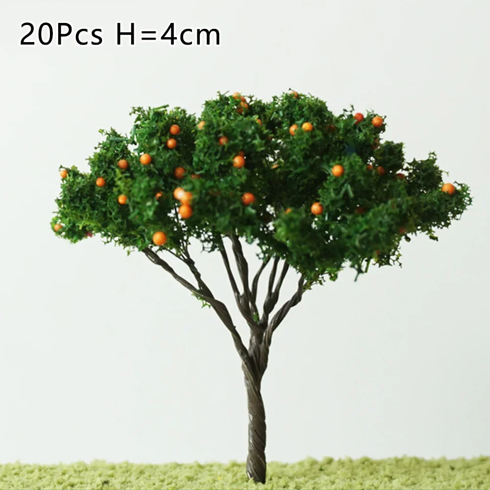 

20Pcs 4cm Fruit Tree Model Green Artificial Tree Train Railroad Landscape Scene Layout Garden Decoration Crafts