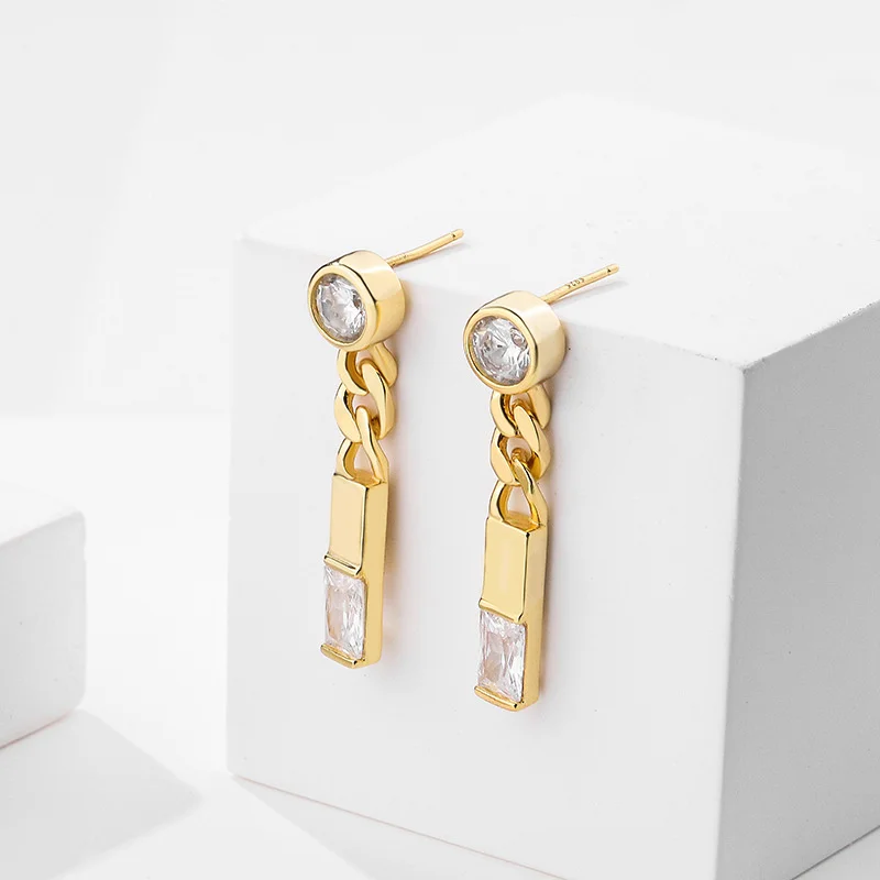 

White Zircon Bohemian Designdrop Accessories Sterling Silver 925 Drop Earrings Gift For Women Piercing Pendants Luxury Jewelry