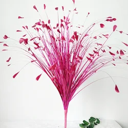 Elegant Peacock Grass Artificial Arrangement - Perfect for Home, Bedroom, and Wedding Décor (Rose Red)