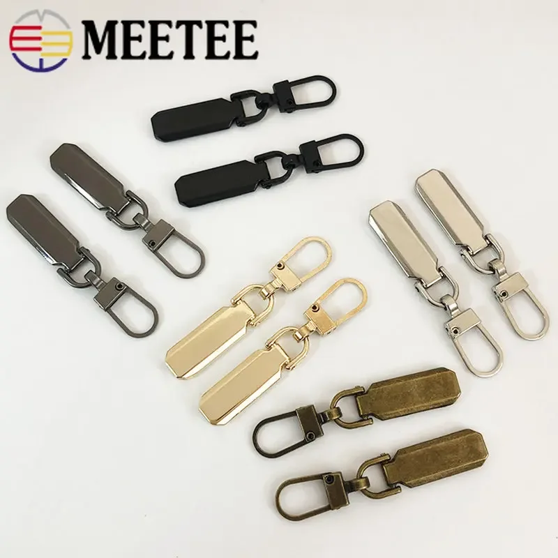 12 Pieces Zipper Pull Replacement Metal Zipper Handle Mend Fixer