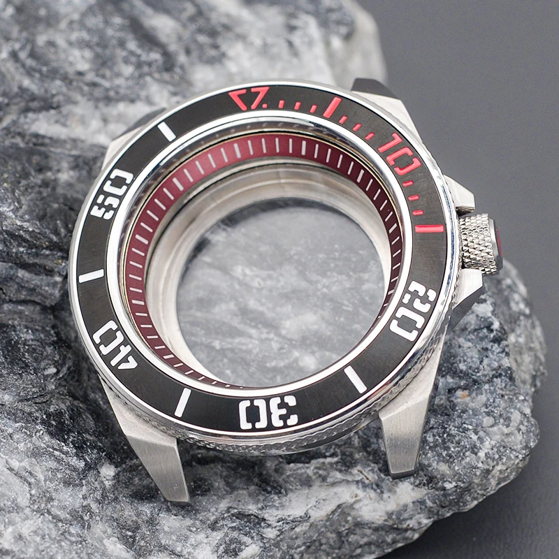 41*33.8MM 316L Stainless Steel Bezel Insert Fit Samurai Black Series PROSPEX SRPB55K1 Watch Case For Seiko NH35 NH36 Movement