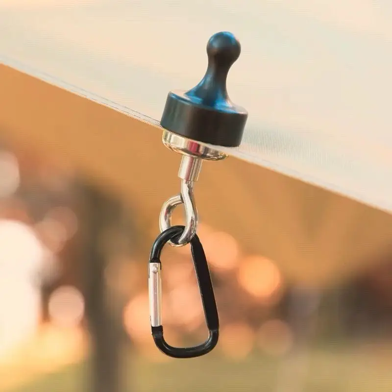 Outdoor Strong Magnetic Hook Skylight Tent Strong Magnetic Buckle Multi-Purpose Camping Light Hook D Mountaineering Buckle