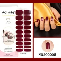 Semi-Cured Gel Nail Wraps Super Long Lasting Gel Nail Stickers 60s LED Lamp Need Nail Art Accessories Easy to Remove 2