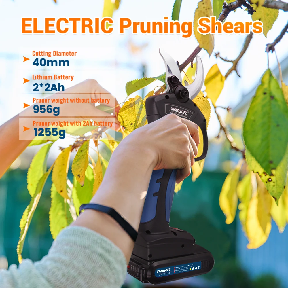 21V Cordless Pruner Lithium-ion Pruning Shear Efficient scissors Bonsai Electric Tree Branches garden tools electric SC-8605 6
