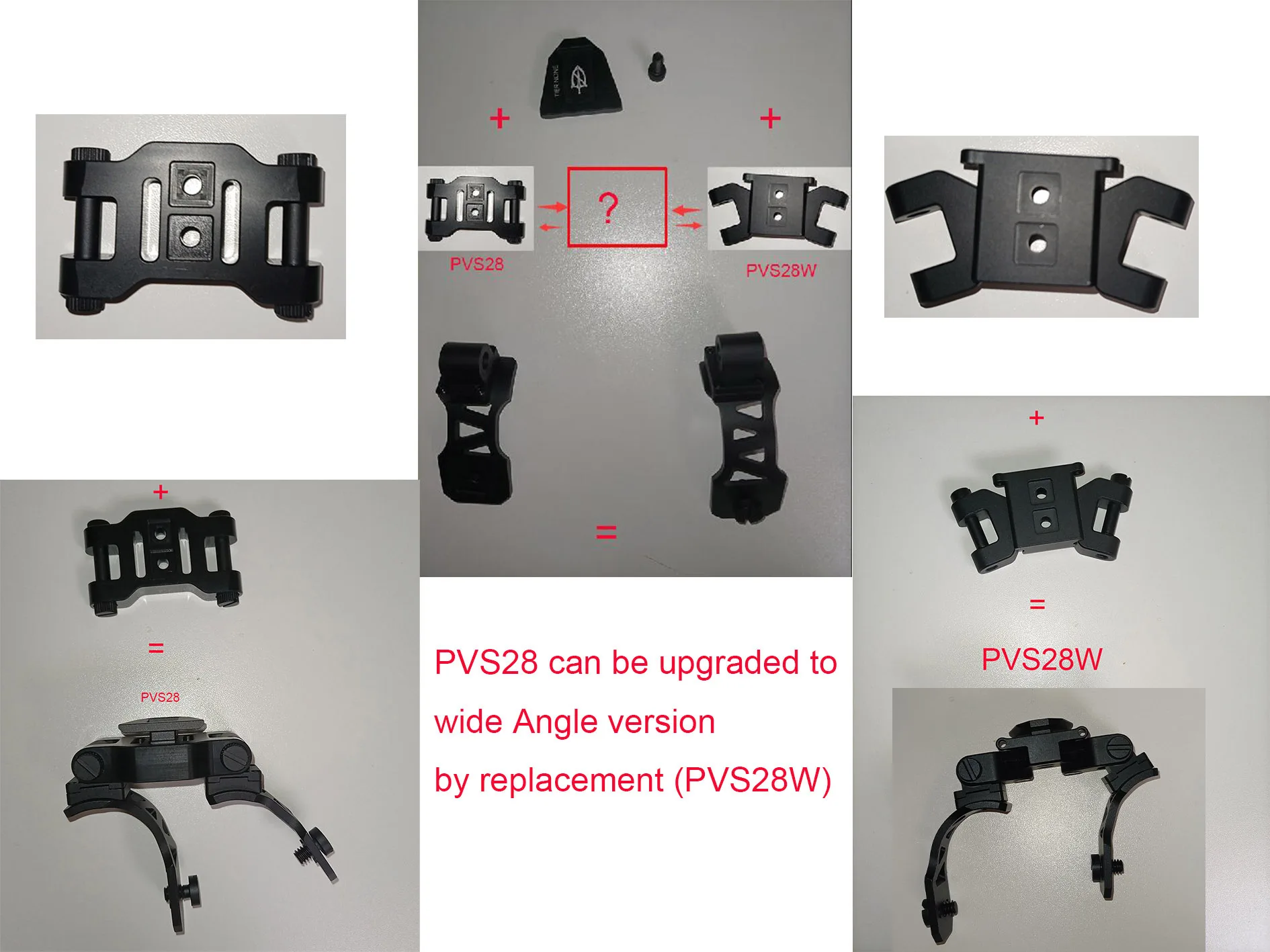 Metal Tactical PVS28 NVG Double Bras Support Mount for an/PVS double vision de nuit 