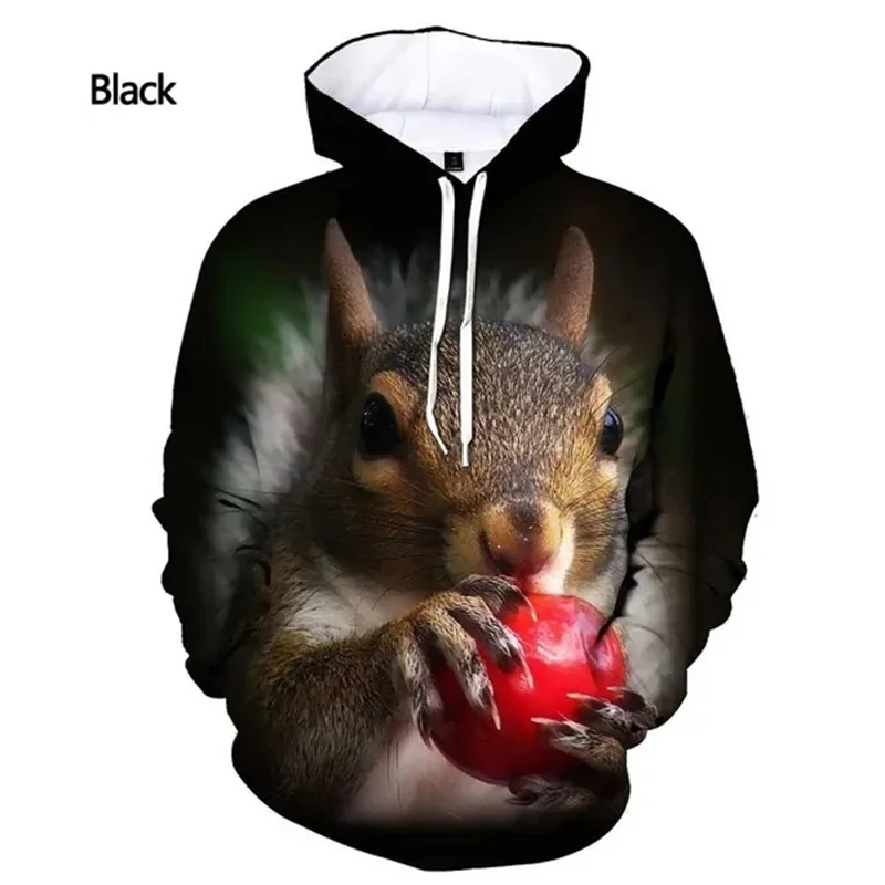 thumbnail image 1 of Sudadera con capucha divertida y linda con estampado de ardilla para hombres y mujeres, sudaderas casuales de manga larga con estampado completo de ardilla, sudaderas con capucha para niños, 1 of 5