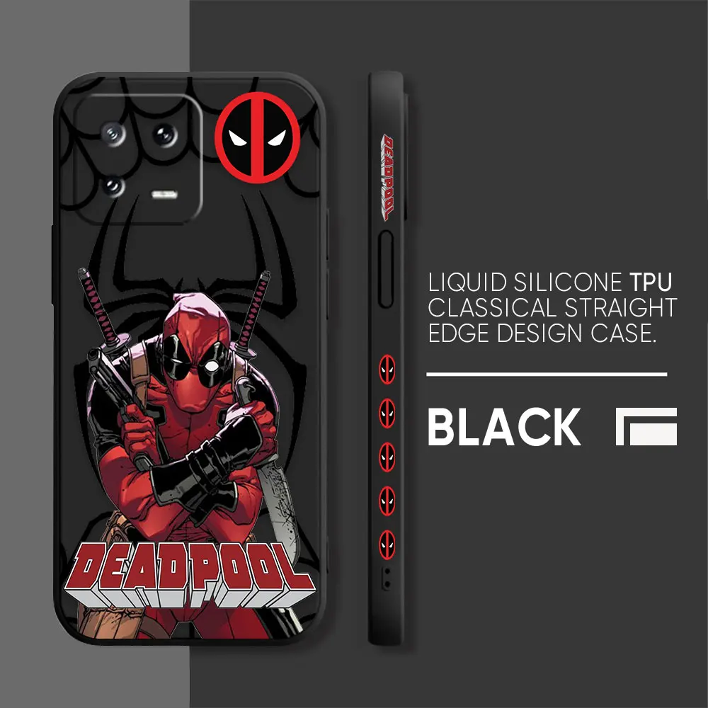 thumbnail image 1 of Phone Case For Xiaomi POCO F3 F4 F5 M2 M3 M4 M5 X2 X3 X4 X5 GT Pro 4G 5G Capa Funda Simple Liquid Silicone Case Marvel Deadpool, 1 of 5