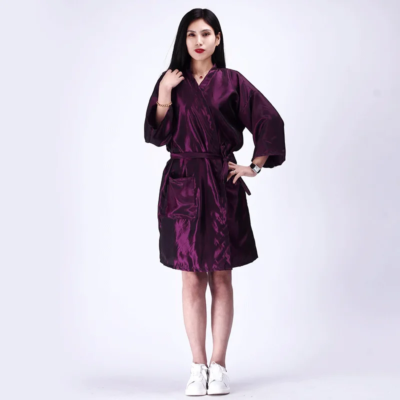 Salon Client Gown Robes Cape Hair   Cutting Smock for s Kimono Style Black dressing    2