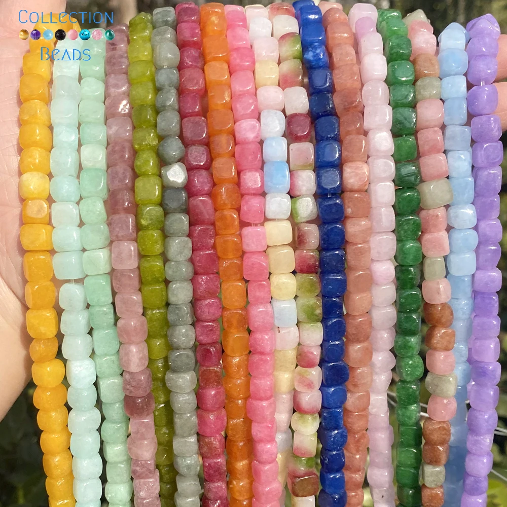 8mm Naturstein perlen Amazonit Turmalin Aquamarin Quadrat für Schmuck herstellung hand gefertigte DIY Armband Halskette Zubehör 15" – Detail 2