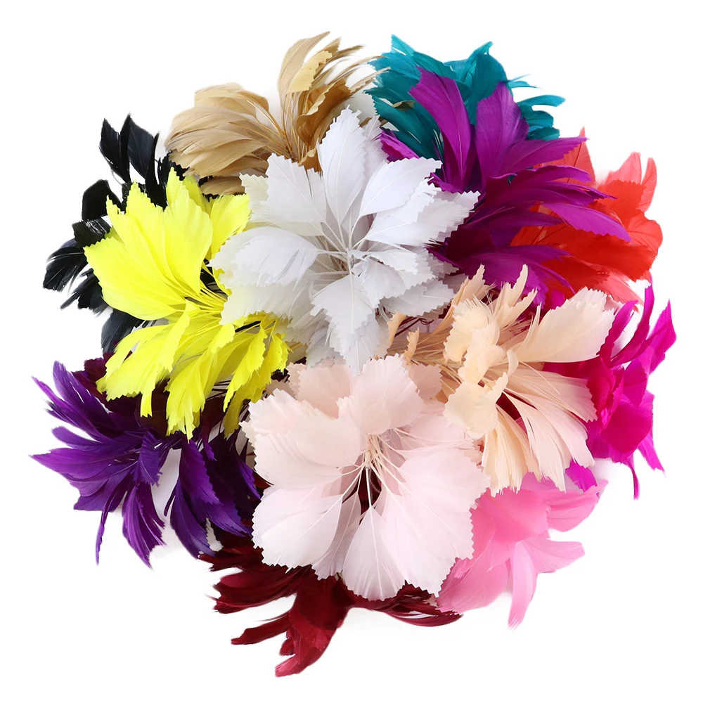 10-12inch Multicolor Turkey Goose Feather Flower Triangle Tipped Coque Free Bendable Feather Plumas Crafts DIY Lady Headdress