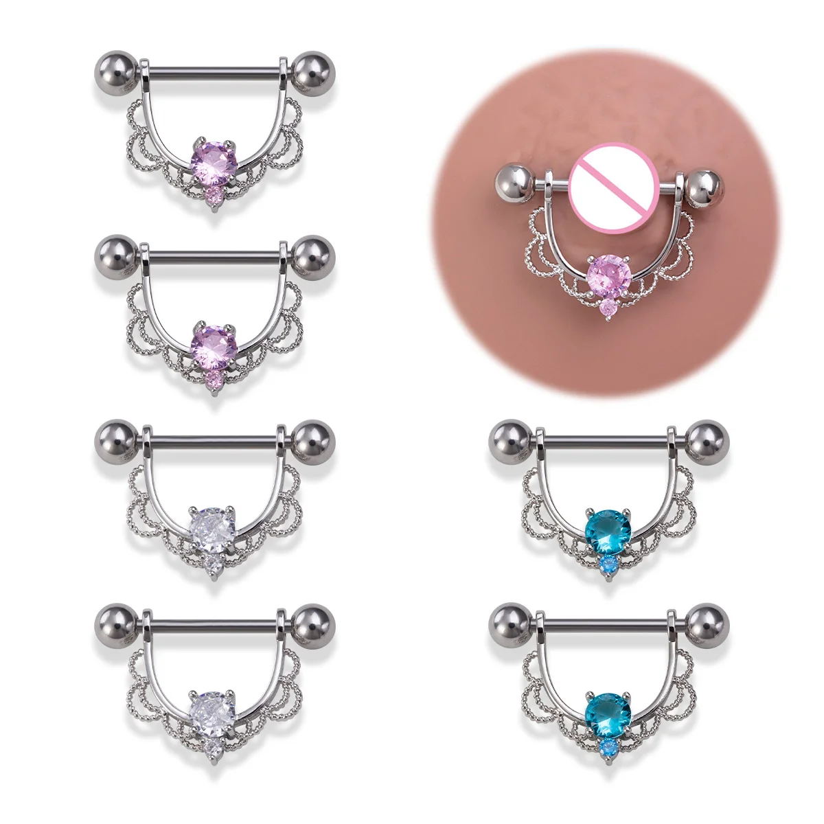 2pcs-Water-Drop-Nipple-Piercing-Zircon-Breast-Piercing-Jewelry-Nipple