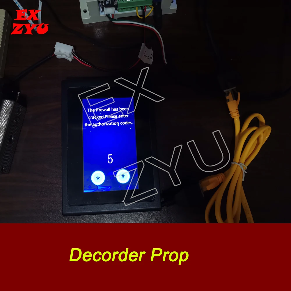 

Cracker Prop Decorder Prop Real Life Escape Room Game connect network cable then enter decoding password to Open Lock EX ZYU