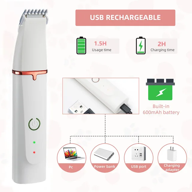 Pet Hair Shaver 4 In 1 Small Pets Grooming Clipper Dog Trimmer Cat  Nail Grinder Electric multifunctional Cutter animal 6