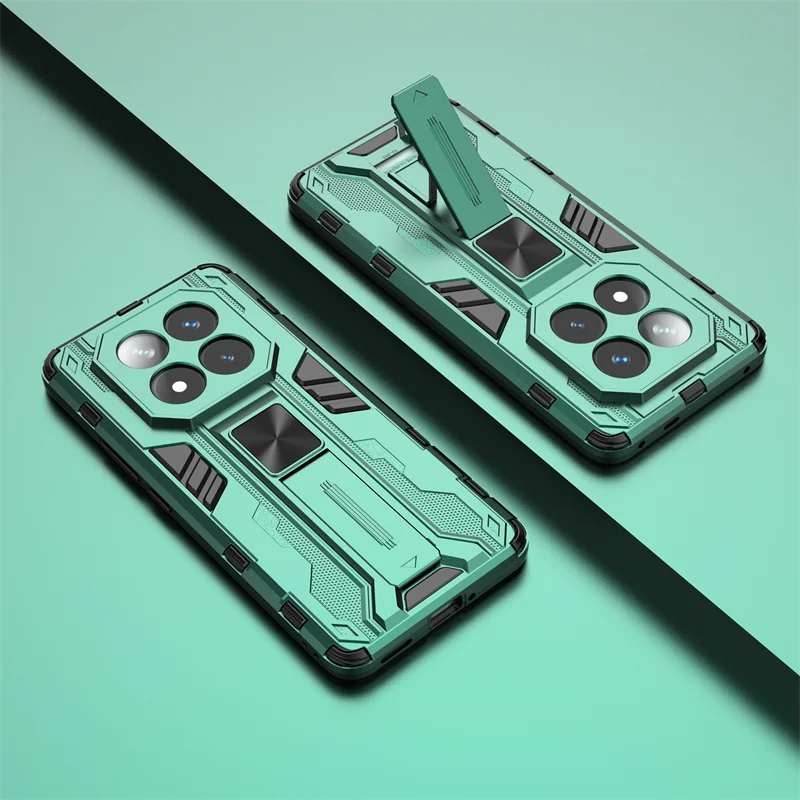Shockproof Armor Phone Case with Magnetic Holder and Back Cover