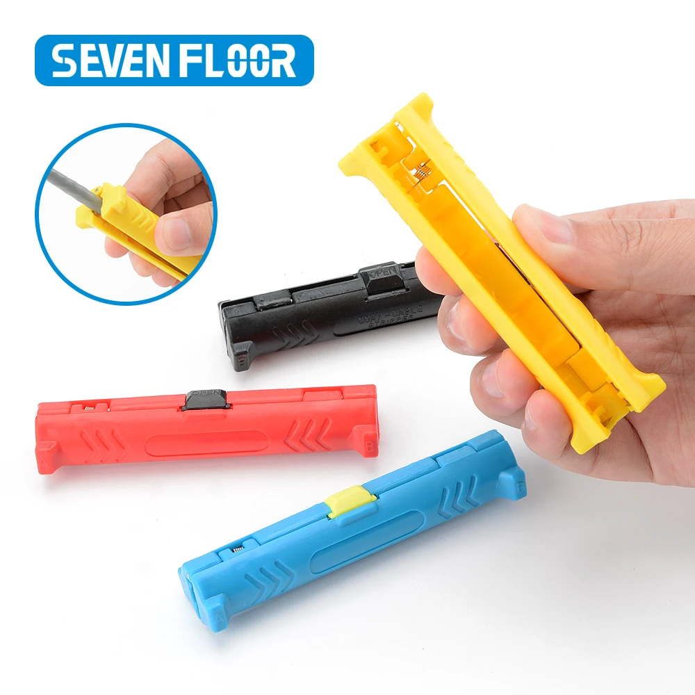 Round Grip Spring Lever Electrical Wire Stripper Pen Rotary Coax Coaxial Cable Wire Pen Cutter Audio Video Cable Stripping Tool