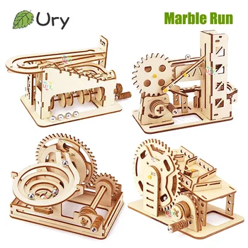 3D Wooden Mini Marble Run Puzzle – Mechanical Track 1