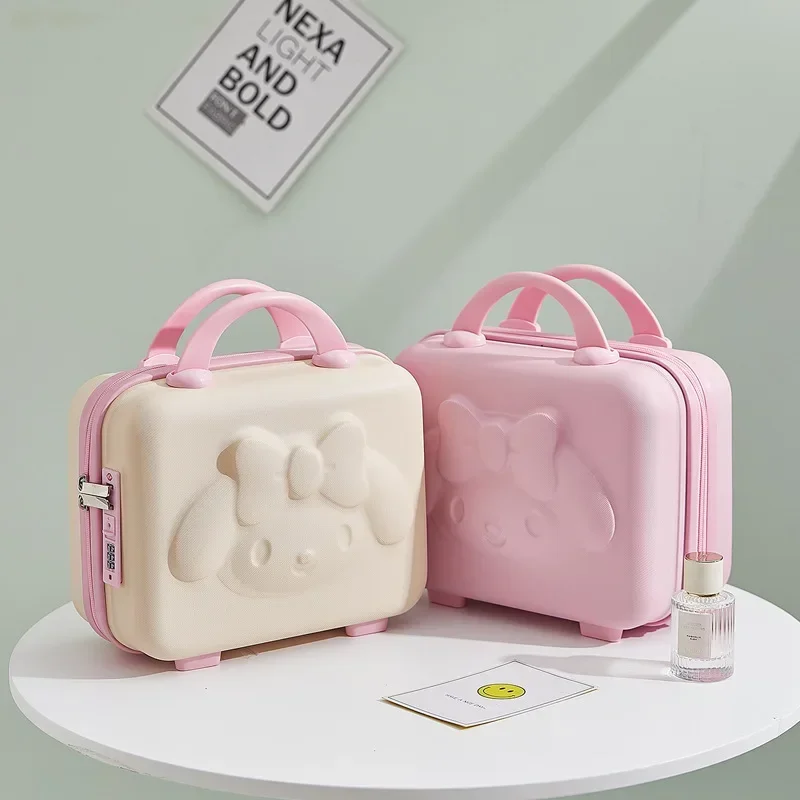 

Sanrio My Melody 14 inch Cosmetic Case kawaii Luggage Multifunctional Travel Hand Storage Bags comics Organizer Makeup