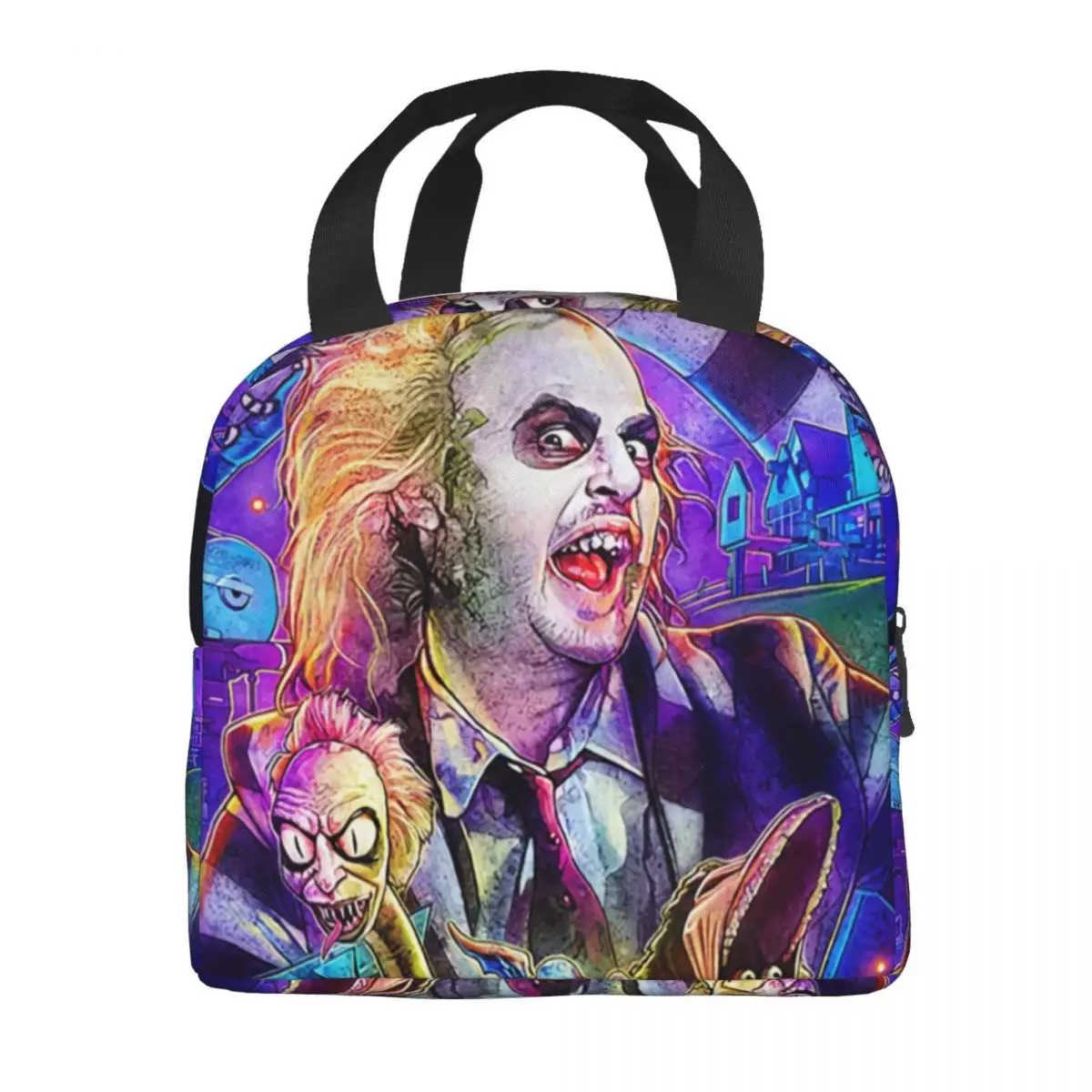 Horror Fantasy Beetlejuice Movie Portable Lunch Boxes Women Waterproof Tim Kennedy Thermal Cooler Food Insulated Lunch Bag