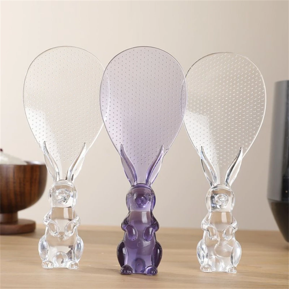 Household Rice Spoon Practical Convenient Transparent Multifunction Innovative Design Cute Bunny Shaped Rice Spoon