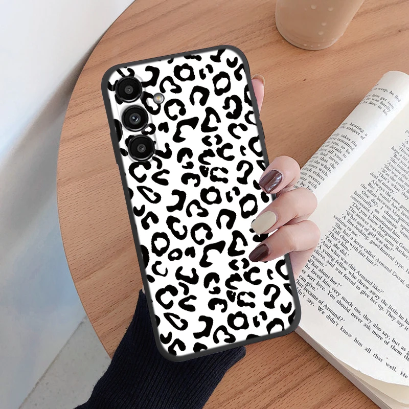 Leopard Print Pattern Soft Silicone Protective Phone Case for Samsung Galaxy A14 5G