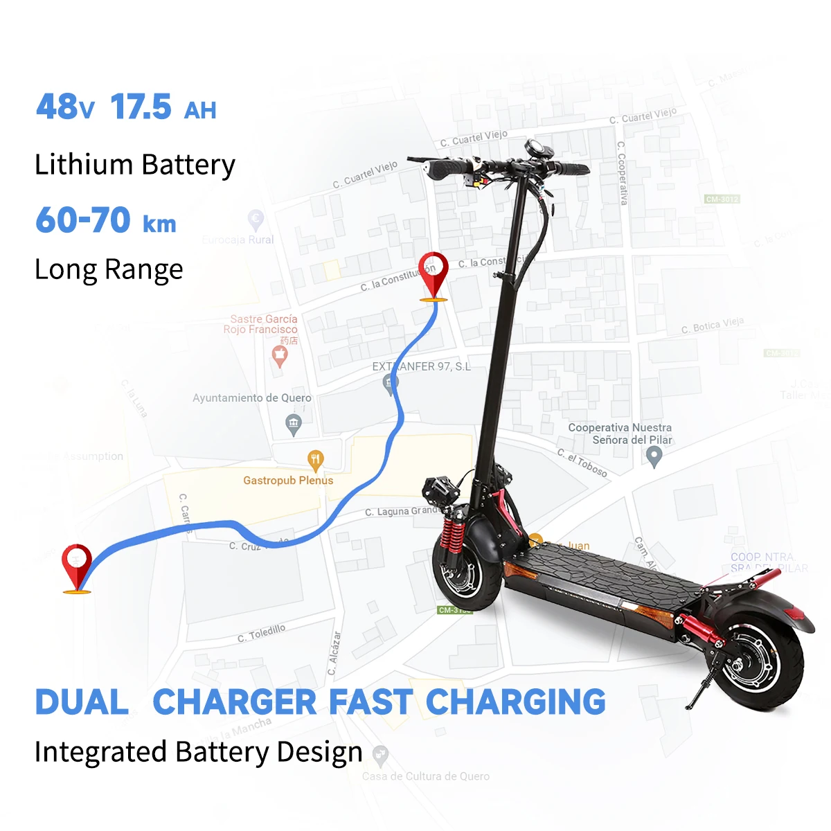 SUNNIGOO Electric Scooter Dual Motor Powerful Electric Kick Scooter Anti-skid Off Road Tire 45KM/H 60-70km Long Range electric scooter