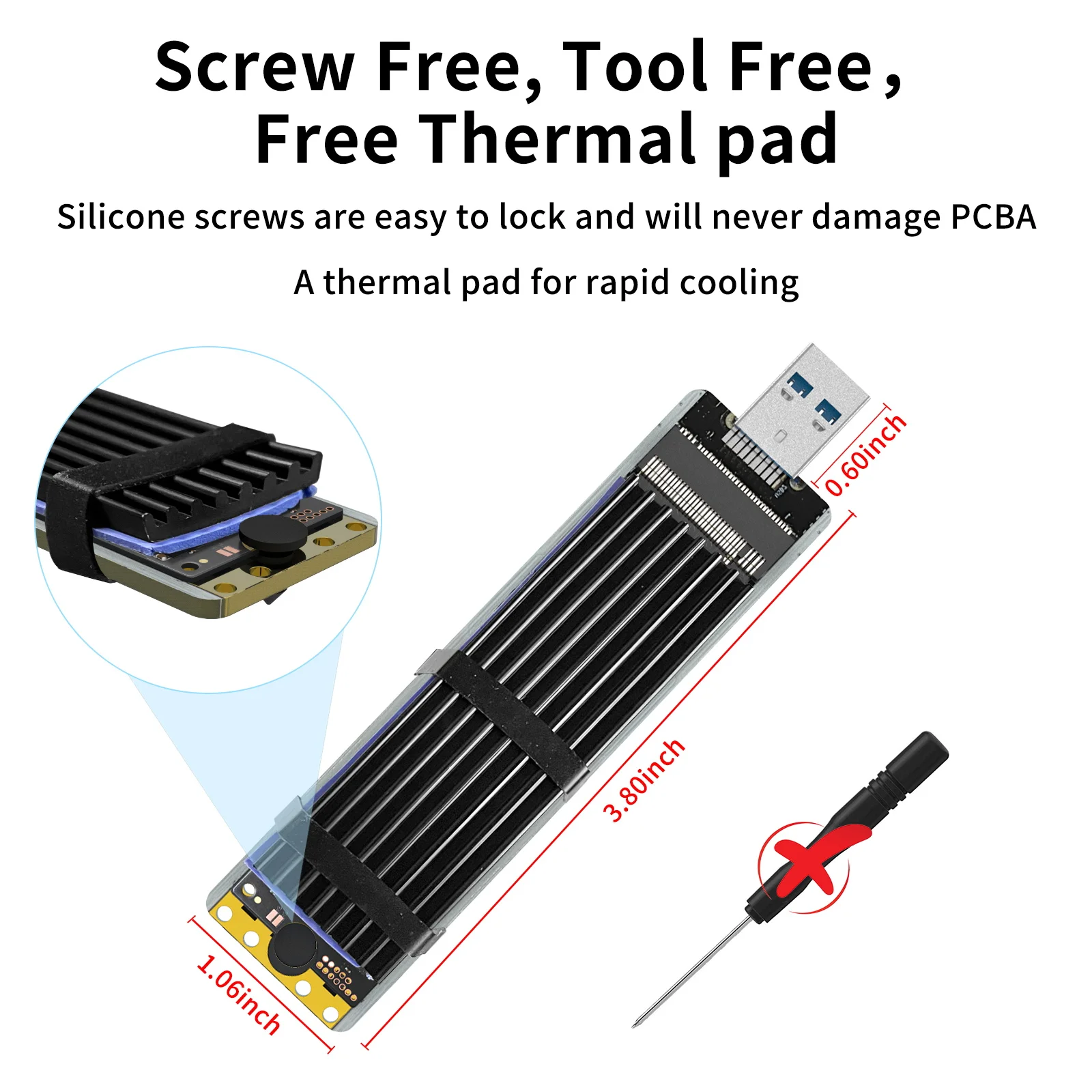 ACASIS M2 SSD Case NVME Enclosure M.2 to USB 3.1 SSD Adapter NVME PCIE SATA M/B Key 2230/2242/2260/2280 22110 Size Dual Protocol