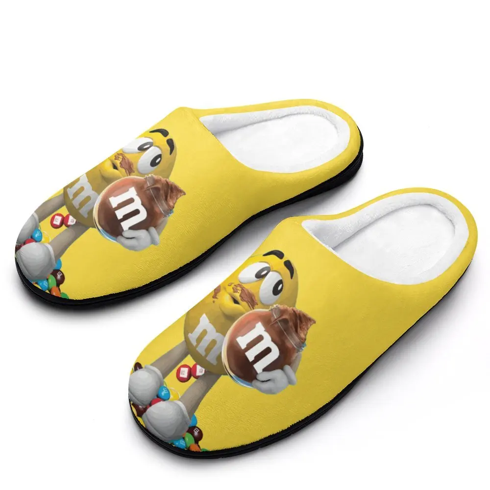 

M Шоколад мультфильм DIY дизайн хлопок пара тапочки дышащая мягкая широкая универсальная домашняя обувь