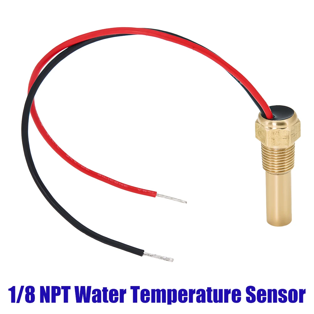 Universal Water Temperature Sensor Car Temperature Sensor Water Gauge 12V/24V 1/8 NPT for Universal Temp Meter
