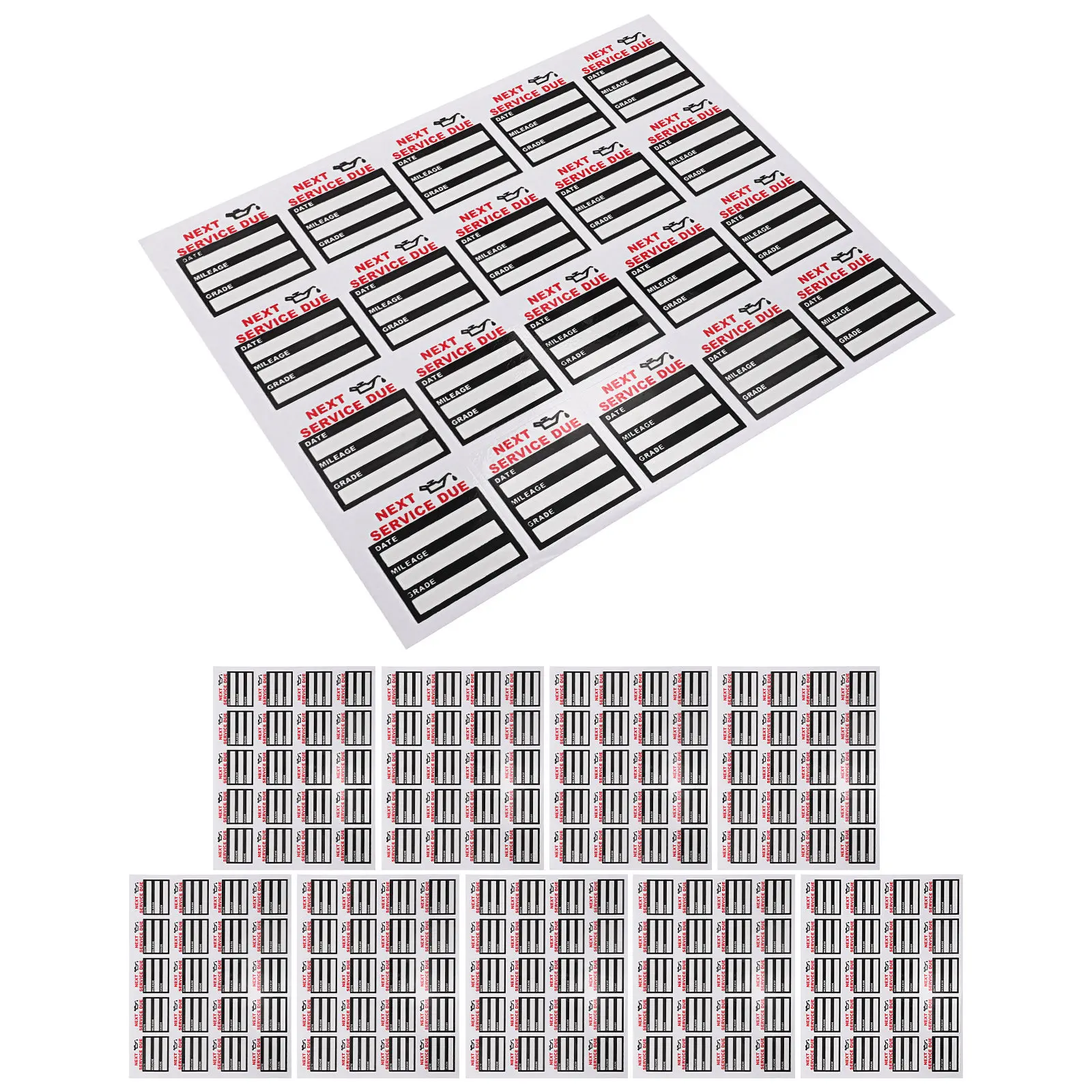 200Pcs 오일 교환 알림 스티커 정전기 방지 간편하게 부착 가능 탈부착 가능 앞유리 다음 서비스 예정 라벨 차량 유지 보수