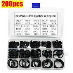 Nitrile Rubber O Ring Set - Elastic Oil - Resistant Sealing Gaskets (200pcs)