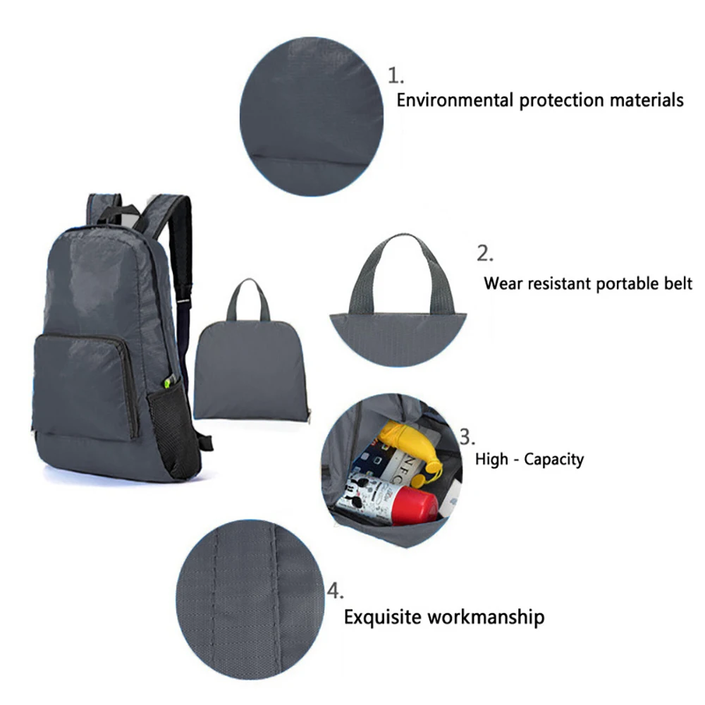 Foldable Backpack Outdoor Sports Rucksack for Men Women Teamlogo Series Camping Ultralight Folding Travel Bag Hiking Backpack