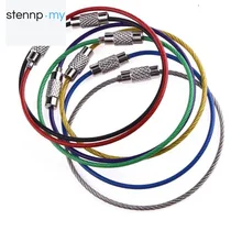 

Outdoor Camping Wire Rope Key Ring Stainless Steel Circle Wire Chain Carabiner Stainless Steel Wire Rope Portable Camping Accs