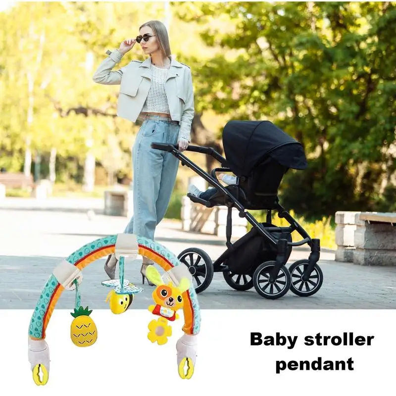 Toddler Stroller Toy Activity Pram Arch With Animal Toys Detachable Car Seat Crib Travel Activity Toy Toddler Pram Toys For