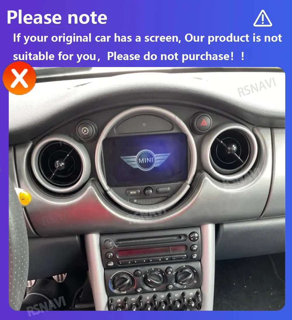 Reproductor Multimedia para Auto con Pantalla 2K y Android 16 Carplay para BMW Mini Cooper S R50 R52 R53 2004-2007, Radio Estéreo con Navegación y Bluetooth 2
