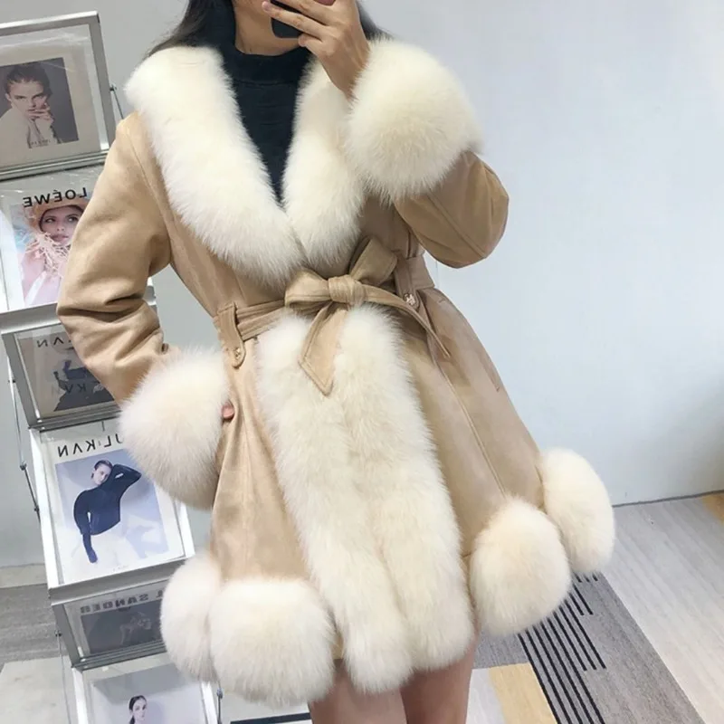 Women's Mid-Length Imitation Fur Coat, Female Outerwear, Thick Warm Outwear, Pure Color, Casual, Versatile, Winter Fashion