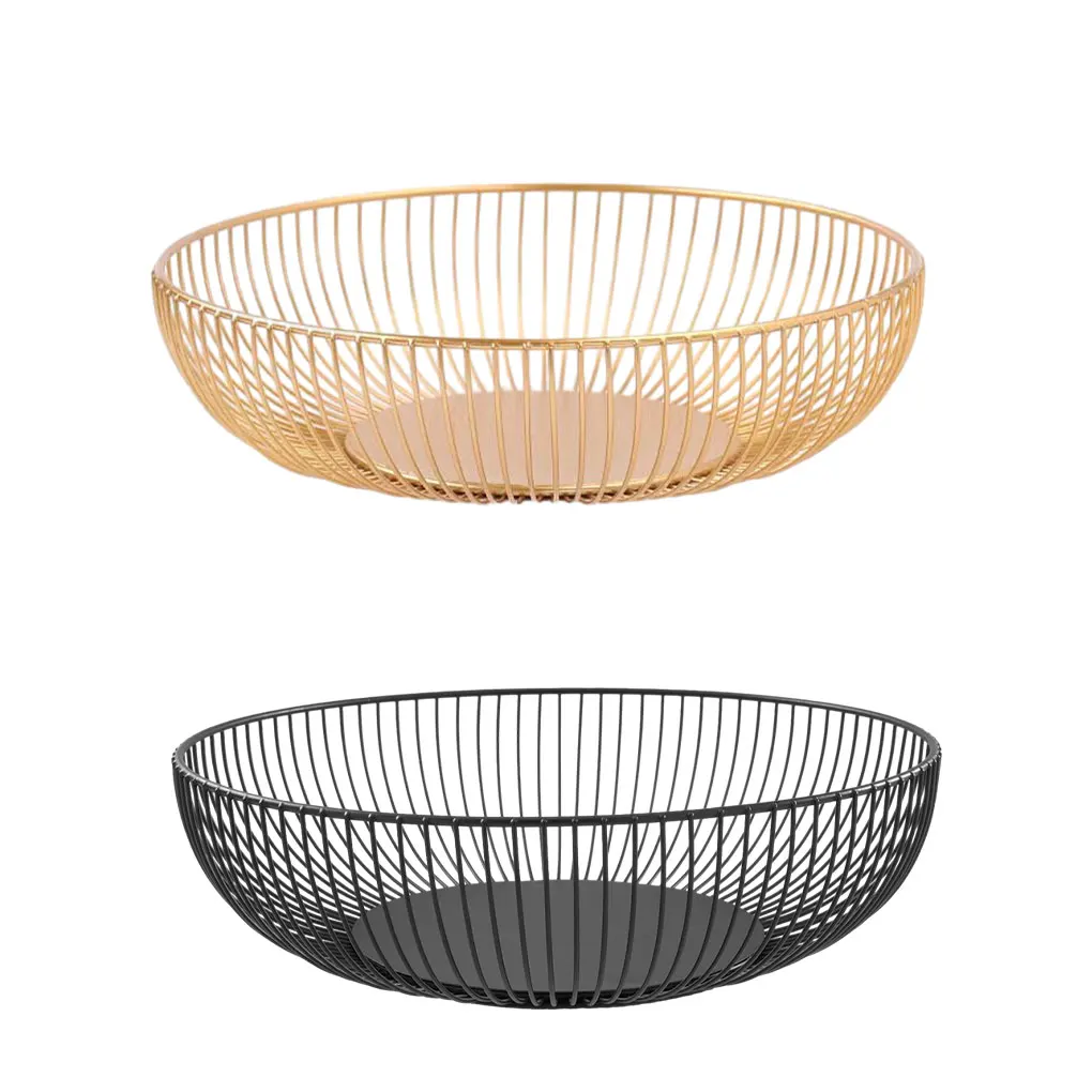 New Iron Art Fruit Basket Storage Nordic-Style Living Room Fruit Plate Snacks Creative-Bowl Storage Basket Kitchen Organizer