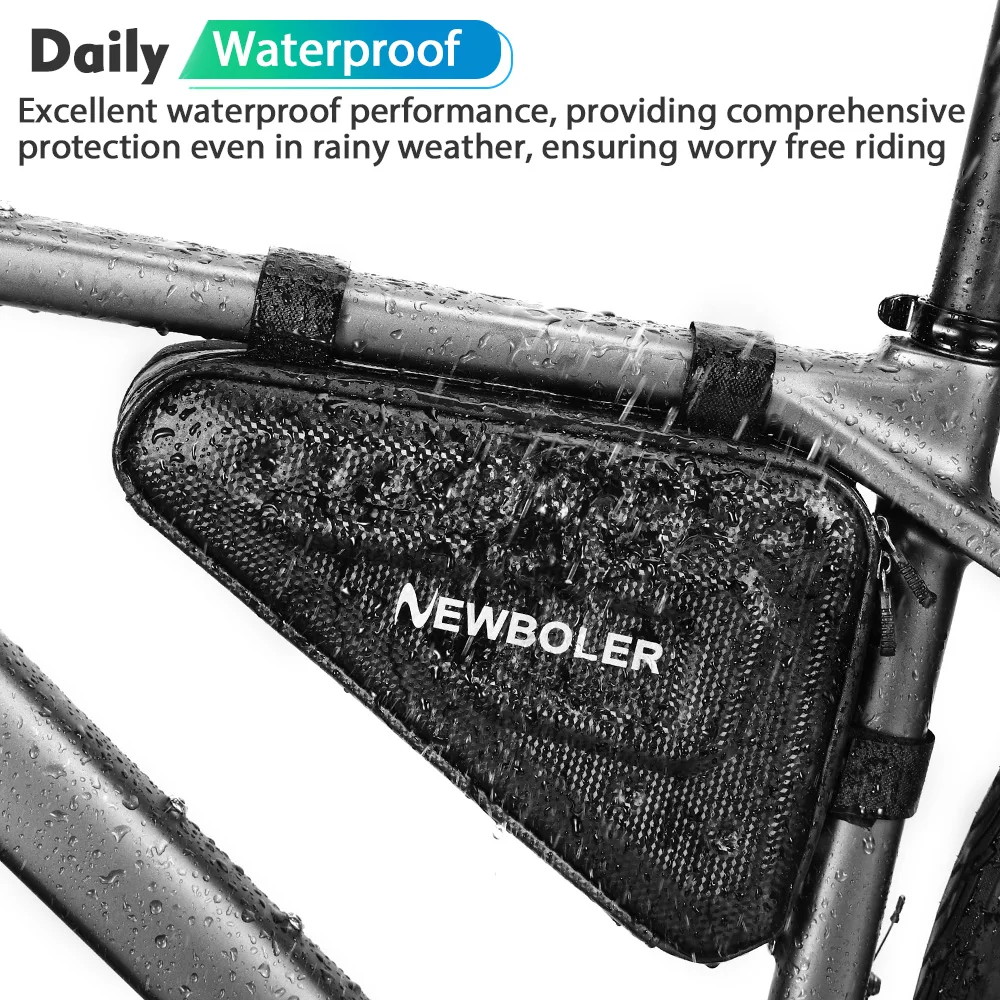 NEWBOLER Wasserdichte EVA-Fahrradtasche 2,5L MTB Rennrad Dreieckstasche Fahrradrahmen Vordertasche Reparaturwerkzeuge – Detail 3
