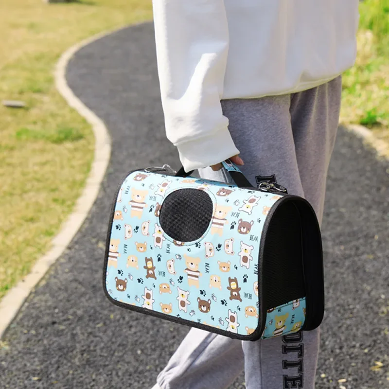 고양이Breathable Cat Carrier Bag Foldable Pet Dog Bags for Outdoor Large Capacity Handbag Colorful Cross-body Cat Bag for Small Dog