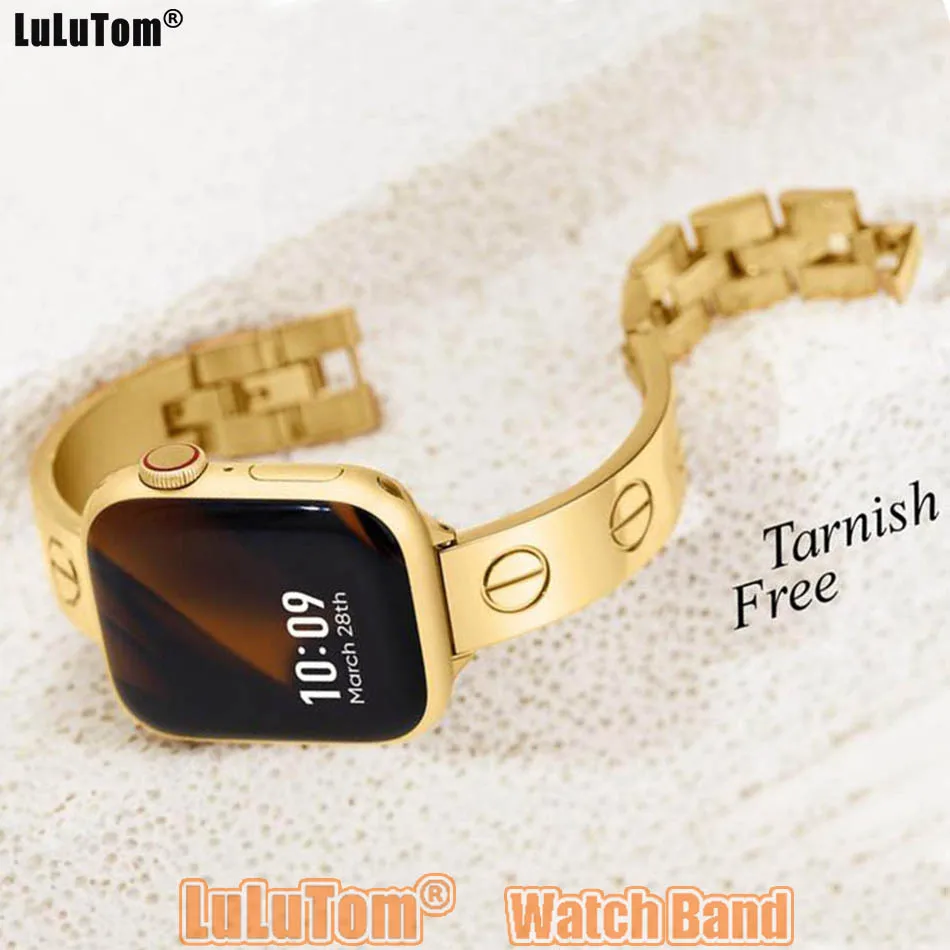 Gold Apple Watch Bands For Iphone Stainless Steel Watch Band Strap