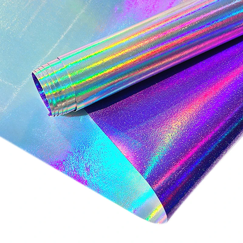 

PVC Vinyl Fabric Diy Holographic Bow Making Supplies Faux Leather Shiny Leathercraft Arts Crafts Sewing Home Garden 46*135CM