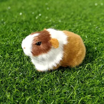 Nuovo Peluche Realistico di Cavia con Pelliccia Sintetica, Decorazione Domestica, Statuetta Animale Imbottita, Morbido e Carino, Regalo per Bambini