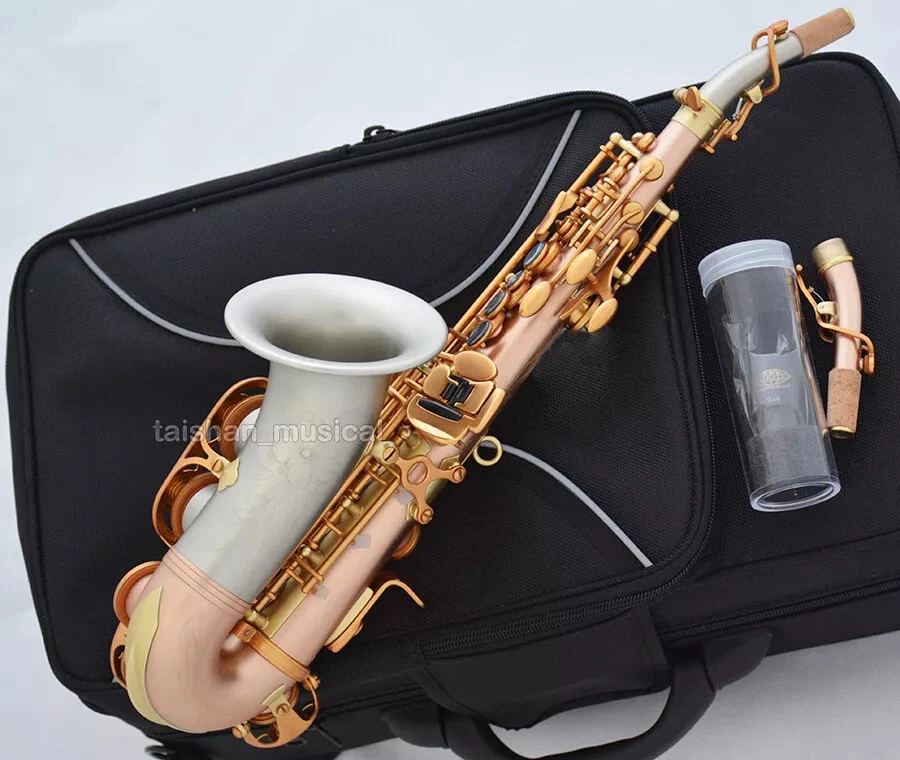 cupronickel Bell Curved Soprano Saxophone Phosphor copper Body Sax Matte Finish