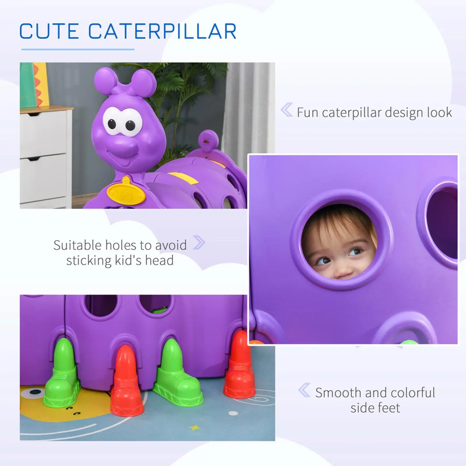 Jumbo Kids Tunnel Slide Indoor Outdoor Climbing Structure Playhouse for Preschool Home Playground Activities Jumbo Kids Tunnel Slide Indoor Outdoor Climbing Structure Playhouse for Preschool Home Playground Activities