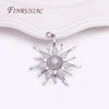High Quality Brass Metal Inlaid Zircon Sun Charms DIY Jewelry Making 18K Gold Plated 33mm Big Sun Flower Pendant Wholesale 6